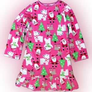 Carters | Holiday north pole pink fleece nightgown flame resistant